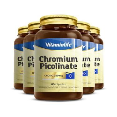 Imagem de Kit 5 Chromium Picolinate Vitaminlife 90 Cápsulas (Proibido)