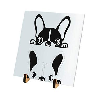Imagem de Azulejo 15x15 com pézinho CN Bulldog Francês Preto e Branco