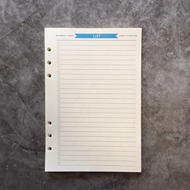 Imagem de Refil de papel/folhas soltas para pasta de arquivo A5 de 21,6 cm, com 6 furos, para fichário de anéis redondos