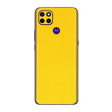 Imagem de Skin Adesivo Traseira Fibra Carbono e outras texturas Para Moto G9 Power (Amarelo Carbono)