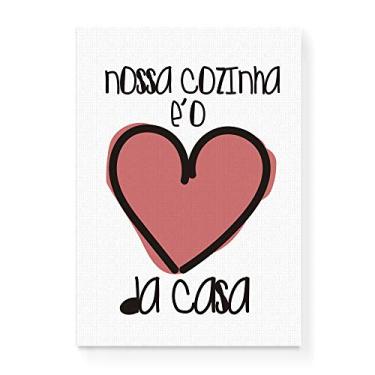 Imagem de Arte Maníacos Quadro Decorativo em Tela Canvas Nossa Cozinha é o Coração da Casa - 23x16,25cm