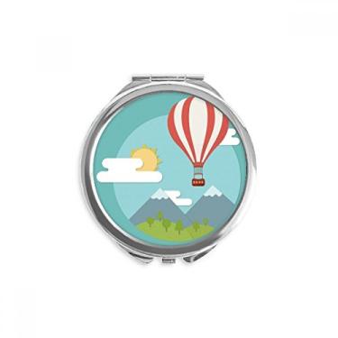 Imagem de Balão de ar quente, estampa de nuvem, espelhado, redondo, portátil, bolso de vidro