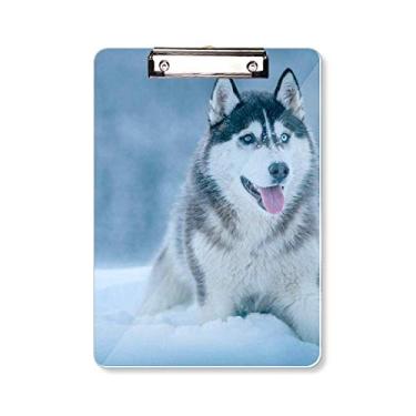Imagem de Placa de apoio para quadro de prancheta Snow Husky com imagem de animal de cachorro A4