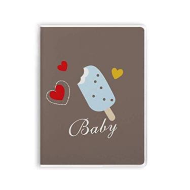 Imagem de Diário de capa macia para caderno de sorvete de coração azul picolé