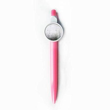 Imagem de Placa de metal preta e branca, padrão de literatura, ponta rollerball, caneta retrátil azul para escrever artigos de papelaria