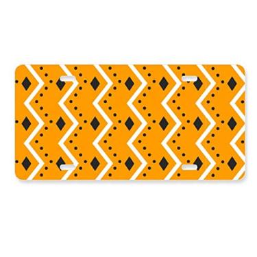 Imagem de DIYthinker Placa de licença laranja Happy Fear Halloween decoração de aço inoxidável automóvel