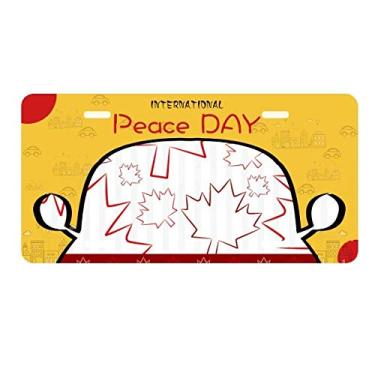 Imagem de Placa de licença Happy Canada Day 4 de julho, folha de bordo, etiqueta para decoração de carro, dia da paz