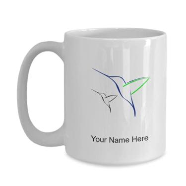 Imagem de Caneca de beija-flor personalizada, copo de café para beija-flor, ideia de presente para beija-flor personalizada, caneca de beija-flor personalizada - caneca de café de 445 ml