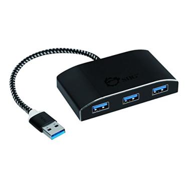 Imagem de SIIG Hub USB 3.0 4 portas SuperSpeed com adaptador de alimentação de 5V e USB trançado trançado trançado - Adaptador de Hub e porta alimentado