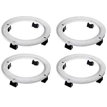 Imagem de Kit 4 Suportes Botijão de Gás C/Rodas 28.5x5Cm Branco 013 Nitron