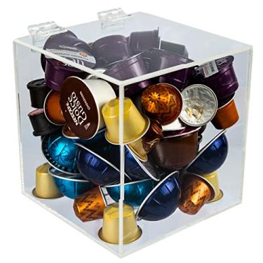 Imagem de Caixa em acrílico com dobradiça para Nespresso, Dolce Gusto, Tres e Vertuo