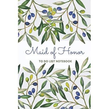 Imagem de Maid of Honor To Do List Notebook: Green Leaves Greenery with Blue Berries - Nature Art on Gray / Checklist Planner / Event Planning Journal / Wedding ... of Honor from Bride / Cute Card Alternative