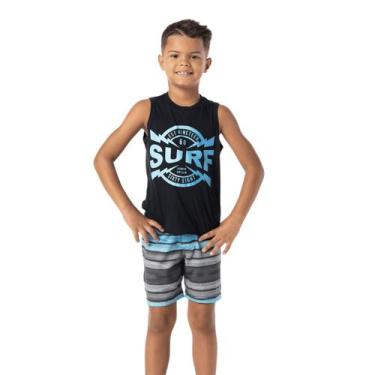 Imagem de Conjunto Infantil Verão Menino Shorts Camiseta Regata Surf - Vrasalon