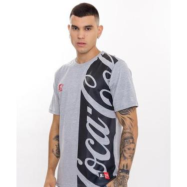Imagem de Camiseta Starter Collab Coca Cola Logo Explode Cinza Mescla