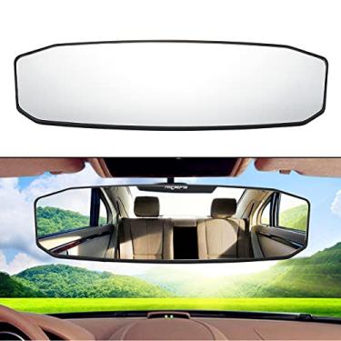 Imagem de JSCARLIFE Espelho retrovisor, espelho retrovisor panorâmico com clipe interno universal para reduzir o ponto cego de forma eficaz, grande angular, convexo, para carros, SUV, caminhões
