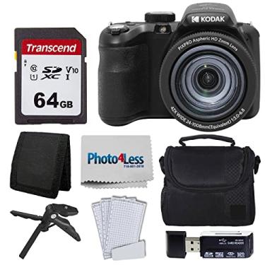 Imagem de Kodak PIXPRO AZ425 Câmera digital + cartão de memória de 64 GB + capa de câmera (preto) + leitor de cartão USB + tripé de mesa + acessórios (preto)