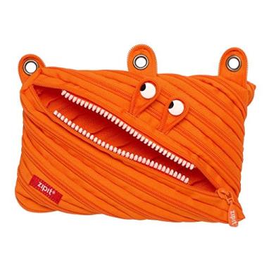 Imagem de ZIPIT Bolsa Monster Pencil para meninos | Estojo de lápis com 3 anéis | Estojo de caneta de grande capacidade para escola (laranja)