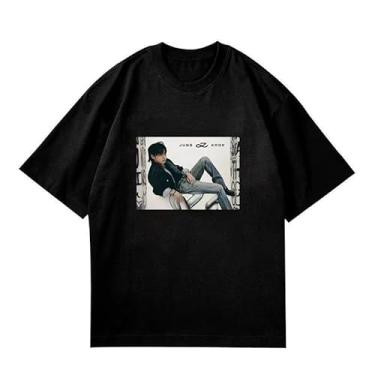 Imagem de Camiseta Jungkook Solo Golden Photo Print K-pop Merchandise Support para fãs de Jeon Jung-kook, Preto D, GG