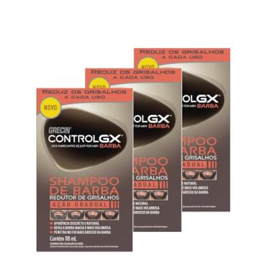 Imagem de Kit 3x Grecin Control Gx Shampoo de Barba Grisalhos 118ml