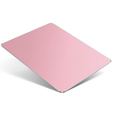 Imagem de TERRATUTOR Tapete de Rato em Alumínio Metálico - com Base de Borracha Antiderrapante e Superfície em Liga com Micro Jateamento de Areia para Controle Rápido e Preciso | Rosa
