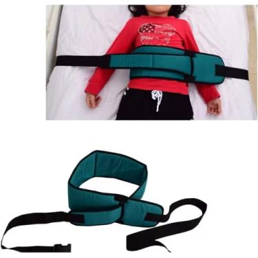 Imagem de Cinto de retenção de cama antiqueda para crianças com design de fixação abdominal e lombar ajustável para segurança e conforto do paciente, muito adequado para cuidados hospitalares e em casa