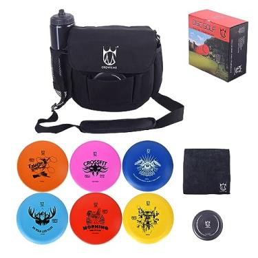 Imagem de CROWN ME Conjunto de disco de golfe, conjunto de iniciante para golfe de disco, inclui 1 bolsa com bolso para garrafa de água e bolso para acessórios, 2 chaves de fenda, 2 putters, 1 mini marcador de disco e 1 toalha