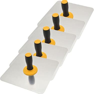 Imagem de ESreake 5 pacotes de gesso de alumínio com alça macia, suporte de placa de gesso para acabamento de gesso, ferramenta de gesso para cimento, argamassa, drywall (12,7 x 30 cm)