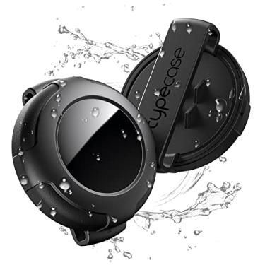 Imagem de Suporte de coleira para cães Airtag à prova d'água – (embalagem com 2) capa de plástico ultra durável para Apple Airtags, capa antiperda de etiqueta de ar para cães gatos e coleiras, 3 tamanhos de fivelas para caber na maioria das coleiras-preto/preto