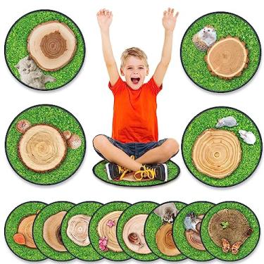 Imagem de Nuanchu 12 peças de tapete infantil para sala de aula, tapete redondo de 40,6 cm, almofadas de chão para crianças, tapete educativo macio para sala de aula, antiderrapante para áreas de aprendizagem