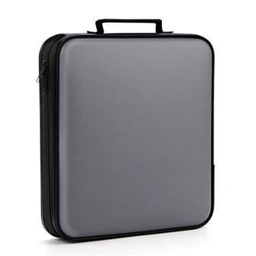 Imagem de Suporte para CD de armazenamento de DVD: 160 capas de CD de capacidade para fichário de disco preto para carro - caixa organizadora rígida de CD - carteira grande de DVD para filmes/música/jogo e livro de CD portátil