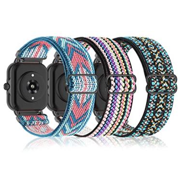 Imagem de Bolesi Pacote com 3 pulseiras de relógio de nylon elástico compatível com Amazfit Bip 5/Bip 6/Balance 2/Balance/GTR 4/3 Pro/3/2/2e/47 mm, pulseiras de substituição macias de 22 mm para Garmin Venu 3/2