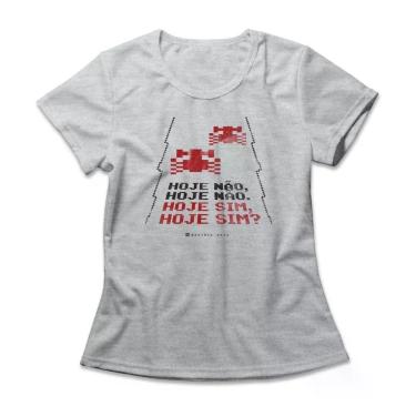 Imagem de Camiseta Feminina Hoje Sim Studio Geek Casual Mescla Cinza-Feminino