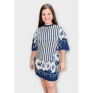 Imagem de Vestido Farm T-shirt Estampado Aurora Tropical Azul M-Feminino