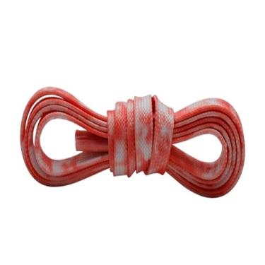 Imagem de Cadarços planos coloridos para sapatos, cadarços com impressão de transferência para crianças, cadarços rosa para tênis, cadarços coloridos planos (Color : 3769 White Red, Size : 180 cm)