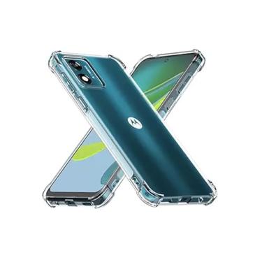 Imagem de Capa silicone transparente para Motorola E13 com borda reforçada anti-impacto