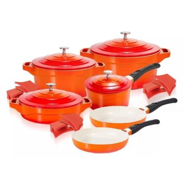 Imagem de Jogo Panelas Le Cook Revestimento Cerâmico Indução 6 Peças