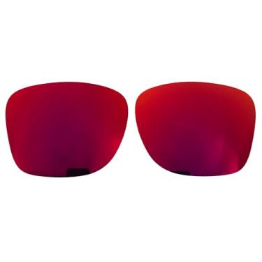 Imagem de Lentes de reposição para óculos de sol Oakley Latch SQ Asian Fit OO9358/1,5 mm polarizado/fácil de instalar (vermelho escuro)