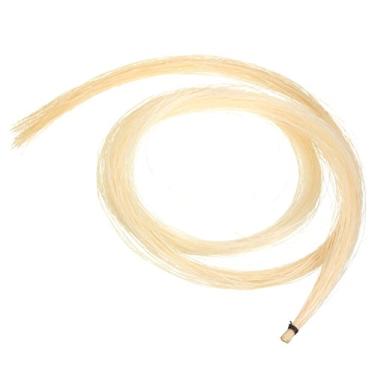 Imagem de Hank profissional de 76.2 cm violino viola crina da Mongólia | Acessórios de cabelo com laço de cauda de cavalo branco para baixo violoncelo | peso e não branqueado 78 cm 1 Hank peças de arco de