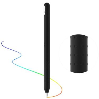 Imagem de AKSHFETH Capa de silicone para Apple Pencil 2ª geração e Apple Pencil Pro 2024, capa macia e fina, acessórios para Apple Pencil (preta)