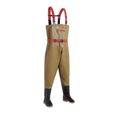 Imagem de Waders Waders De Quadril Em PVC Para Homens, Waders De Peito Com Botas Para Pesca E Caça, Calças Vadeantes Com Bolsos Selados(Khaki,41 EU)