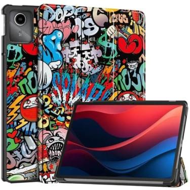 Imagem de Capa para Lenovo Tab M11 27.9 cm Magnetic Tri-Dobrável Tablet Hard Back Shell para Xiaoxin Pad 2024 TB331FC Smart Cover Funda Kids (TY, para Tab M11 27.9 cm)