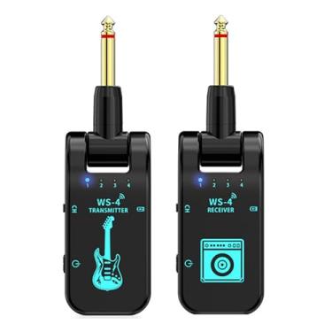 Imagem de kowaku Transmissor e receptor de guitarra, de guitarra, 8 canais, multifuncional, recarregável para instrumentos elétricos, teclado, PRETO