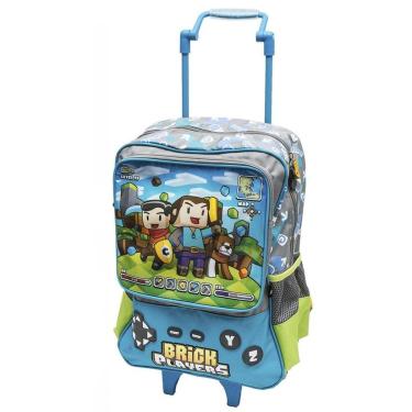 Imagem de Mochila Rodinha Brick Players Infantil Escolar Menino Tam G Carrinho Sanya-Masculino