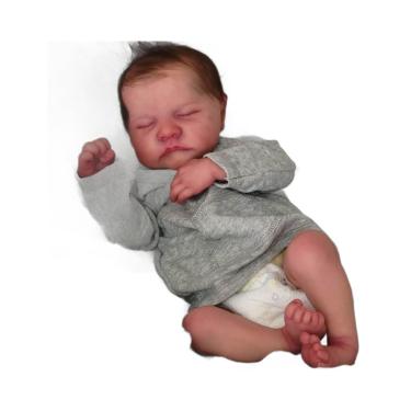 Imagem de QIYANER Bebê Reborn Boneca18 polegada 48cm boneca reborn menino - Laváveis De Corpo Inteiro Substituível roupas Boneca Bebe Reborn Silicone Realista,1