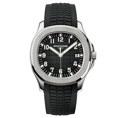 Imagem de TACTO Specht&Sohne Relógios automáticos masculinos com pulseira de borracha Miyota 8215 Movt Classic Mecânico Sport Relógio de pulso à prova d'água 42 mm, Preto, Mecânico