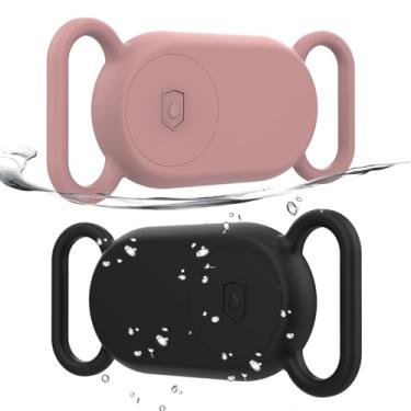 Imagem de Rzttwl Pacote com 2 coleiras de cachorro à prova d'água compatíveis com Samsung Galaxy SmartTag 2, rastreador GPS de silicone oculto para Samsung Tag 2, capa antiperda de coleira para cachorro Smart
