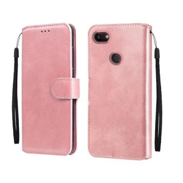 Imagem de shingtomua Capa carteira para Google Pixel 3A XL com suporte de couro PU premium com suporte para cartão capa flip magnética [capa interior de TPU] compatível com Google Pixel 3A XL (rosa)