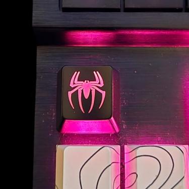 Imagem de Smiley Backlit Keycap Set - Custom kecaps for Cherry MX Mechanical Keyboard, SA Profile, R4 Keycaps, Translucent Backlight, Artisan, Personalized Keycap (4pk - Arrow Keys) (SPIDER / Escape Key)