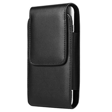 Imagem de BXQ Capa de quadril para celular vertical preta com clipe de cinto compatível com Apple iPhone 12 Pro Max Huawei P40 Pro Motorola G Fast E Edge+ LG Q70 Xiaomi Redmi Note 9T Poco M3