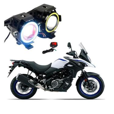 Imagem de Par Farol de Milha Angel Eye U7 para Moto Suzuki DL 650 V Strom 2009 2
